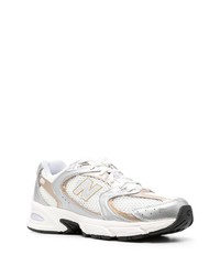 Мужские серебряные низкие кеды от New Balance