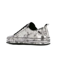 Мужские серебряные низкие кеды от Ann Demeulemeester