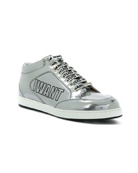 Женские серебряные низкие кеды от Jimmy Choo