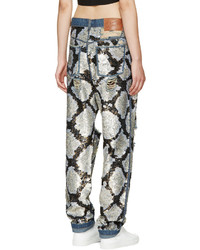 Женские серебряные рваные джинсы с пайетками от Ashish