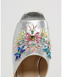 Серебряные сабо с украшением от Asos