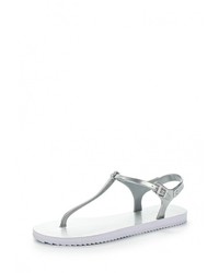 Серебряные сандалии на плоской подошве от Calvin Klein Jeans