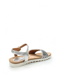 Серебряные сандалии на плоской подошве от Coco Perla