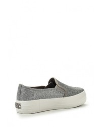 Женские серебряные слипоны из плотной ткани от Keddo