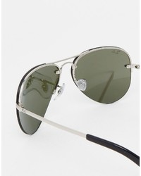 Мужские серебряные солнцезащитные очки от Ray-Ban