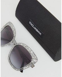 Женские серебряные солнцезащитные очки от Dolce & Gabbana
