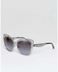 Женские серебряные солнцезащитные очки от Dolce & Gabbana