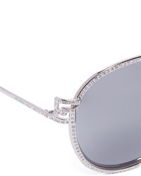 Женские серебряные солнцезащитные очки от Versace