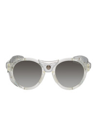 Мужские серебряные солнцезащитные очки от Moncler