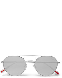 Мужские серебряные солнцезащитные очки от Prada
