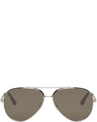 Женские серебряные солнцезащитные очки от Saint Laurent