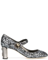 Серебряные туфли с пайетками от Dolce & Gabbana