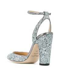 Серебряные туфли с пайетками от Jimmy Choo