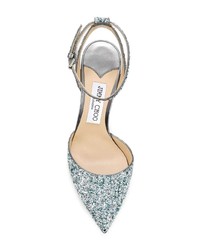 Серебряные туфли с пайетками от Jimmy Choo