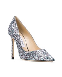 Серебряные туфли с пайетками от Jimmy Choo