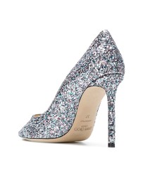 Серебряные туфли с пайетками от Jimmy Choo