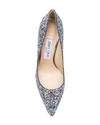 Серебряные туфли с пайетками от Jimmy Choo