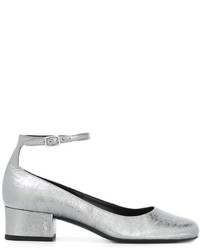Серебряные туфли от Saint Laurent