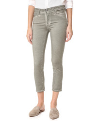 Серебряные узкие брюки от AG Jeans