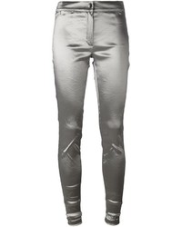 Серебряные узкие брюки от Ann Demeulemeester