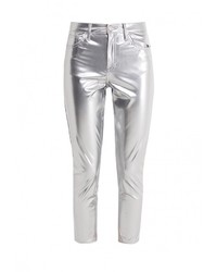 Серебряные узкие брюки от Topshop