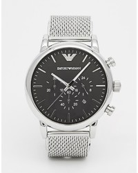 Мужские серебряные часы от Emporio Armani