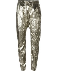 Женские серебряные шелковые брюки от Isabel Marant