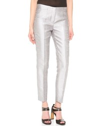Серебряные шелковые узкие брюки от CNC Costume National