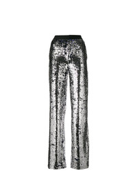 Серебряные широкие брюки с пайетками от Act N°1