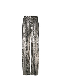 Серебряные широкие брюки с пайетками от ATTICO