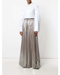 Серебряные широкие брюки от Sara Battaglia