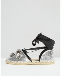 Женские серебряные эспадрильи от Asos