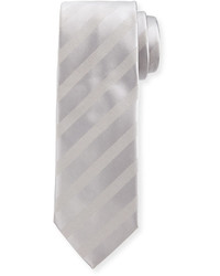 Серебряный галстук в горизонтальную полоску