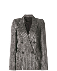 Женский серебряный двубортный пиджак от Isabel Marant
