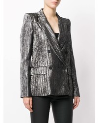 Женский серебряный двубортный пиджак от Isabel Marant