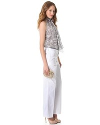 Серебряный клатч с украшением от Whiting & Davis