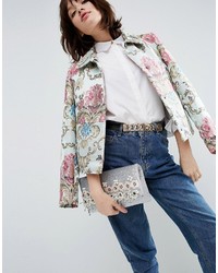 Серебряный клатч с украшением от Asos