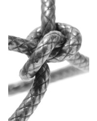 Серебряный кожаный браслет от Bottega Veneta