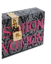 Серебряный кожаный клатч со змеиным рисунком от Dolce & Gabbana