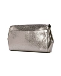 Серебряный кожаный клатч от Coach