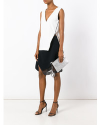 Серебряный кожаный клатч от Anya Hindmarch