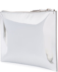 Серебряный кожаный клатч от Rochas