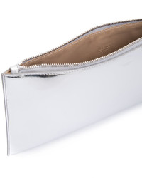 Серебряный кожаный клатч от Rochas
