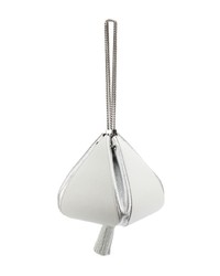 Серебряный кожаный клатч от The Volon