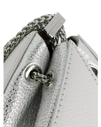 Серебряный кожаный клатч от The Volon