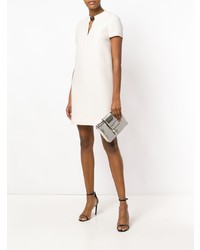 Серебряный кожаный клатч от Sergio Rossi