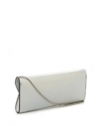 Серебряный кожаный клатч от GUESS
