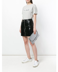 Серебряный кожаный клатч от Marc Ellis