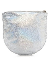 Серебряный кожаный клатч от Baggu