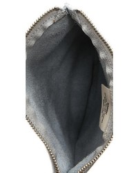 Серебряный кожаный клатч от Baggu